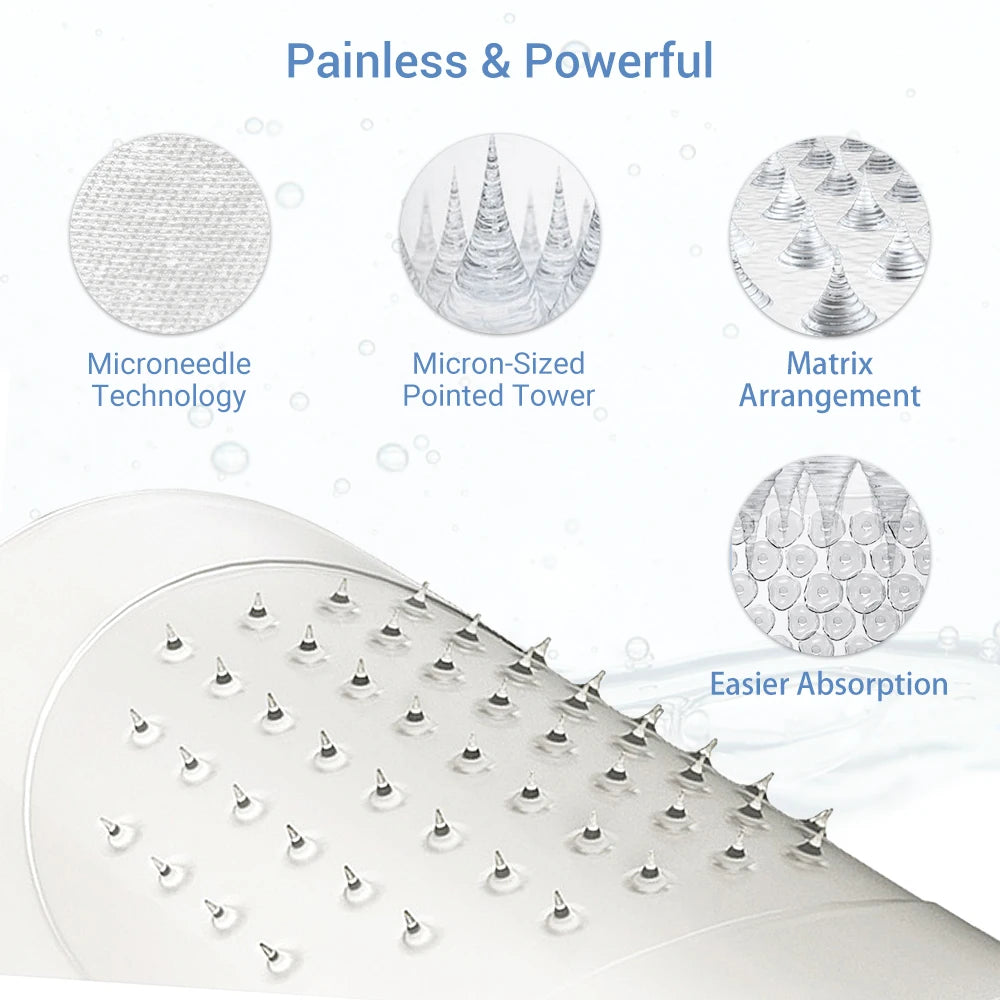 Hyaluronic Acid Microneedle Eye Patches Mask For Anti Aging Dark Circles Moisturizing Under Eye Gel Pads Skin Care