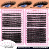 GROINNEYA Fluffy Lash Clusters DIY Natural Thick Cluster Lashes Fluffy Soft Mink Lashes Extension Individual Eyelashes Makeup