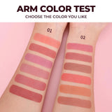 Long Wear Blush Makeup Palette Buildable Color Velvet Finish Face Powder Cheek Contouring Brightening