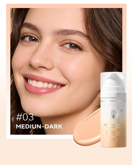 Color-Changing Sunscreen Foundation,Skin Tone Matching,All-Day Long-Lasting Wear,Perfect Base for Flawless Makeup