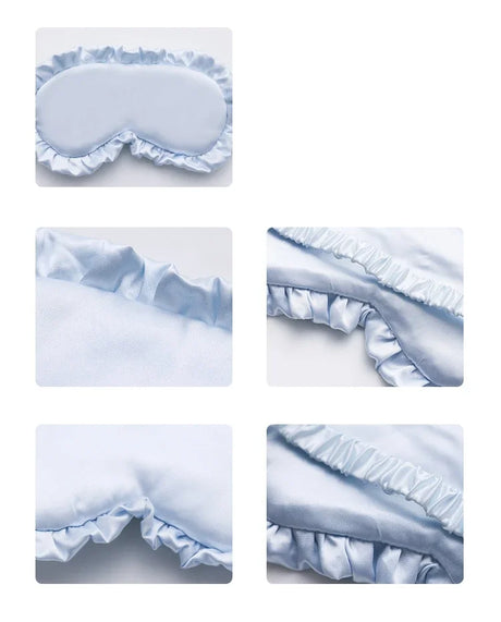 Silk Ruffle Sleep Eye Mask Soft Sleeping Eye Covers Multicolor Night Dream Blackout Eye Patches for Woman Man to Sleep Better