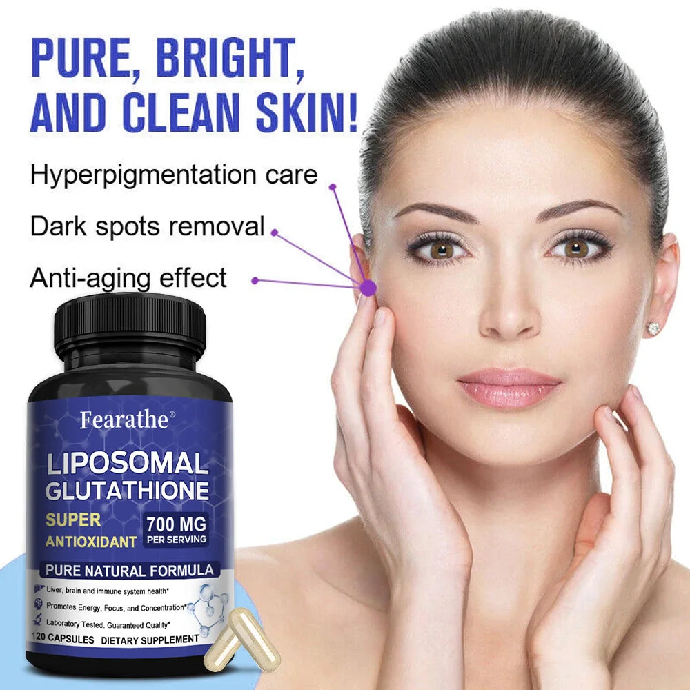 Liposomal Glutathione Capsules, Advanced Antioxidant, Support Detox, Liver Brain Immune Health, Brighten Skin & Anti-Aging