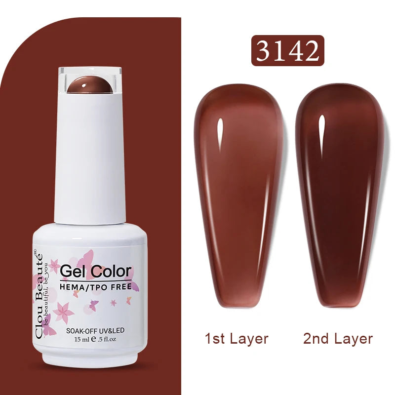 Clou Beaute Jelly Color UV Gel Manicure Summer Pink Nude Gel Nail Rainbow Nail Supplies For Professionals Semi-permanent Varnish