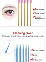 False Eyelash Extension Kit Set for Beginner Lash Brush Tweezers Glue Ring Eye Pad Eyelash Extension Supplies Lash Accessories