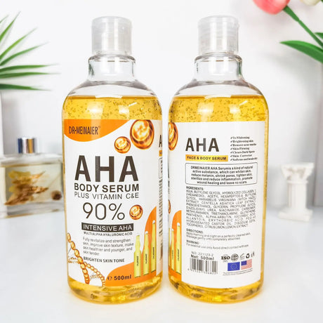 500ML Vitamin C AHA HYALURONIC& NICOTINAMIDE Face Serum Moisturizing Lightening Body Cream