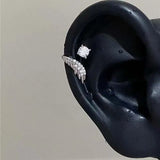 1pcs Silver Color Wing 316L Stainless Steel Ear Bone Nail for Women New Fashion Full of Rhinestone Earrings Accessories for Ear
