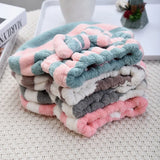1pcs Dry Hair Towel Quick-Drying Hair Cap Shower Cap for Women Striped Pattern Super Absorbent Bath Accessories Hair Bonnets