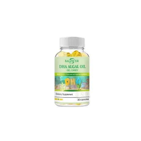 Algal Oil Omega 3 Softgels with DHA & EPA, Daily Nutritional Supplement, Supports Brain Cognitive Eye Heart & Skin Hair Wellness