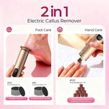 Aluminum Alloy 2-in-1 Electric Callus Remover And Food Grinder Hand Foot Care Tool Set with Gift Box