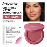 Lakerain Soft Poke Matte Blush Fresh Silky-smooth Skin Finish Long Lasting Luminosity Moisturizing Natural Matte Bouncy Blusher