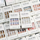 48 Pieces/96 Pieces Random Styles Press On Nails, Mixed False Nails With Various Fashion Shapes Random Delivery, Suitable For Women And Nail Art, Glamorous Painted False Nails, Must-Have For Manicure