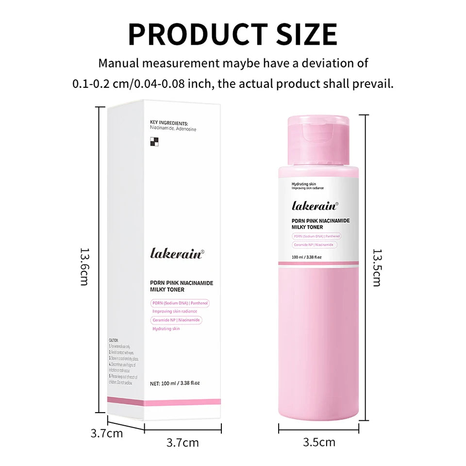 PDRN Pink Niacinamide Milky Toner for Hydrating Moisturizing Soothing Ceramide Glass Glow Skin Milky Toner Korean Skincare