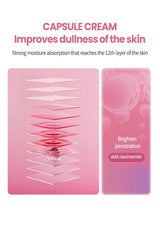 Korean Pink Collagen PDRN Capsule Cream with Niacinamide Cream for Uneven Skin Tone Lightweight Face Moisturizer Non Greasy care