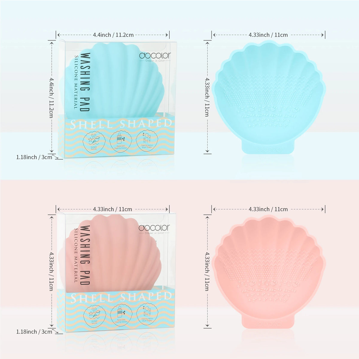 Docolor SHELL Silicone Brush Cleaner Make Up Washing Brush Gel Cleaning Mat Foundation Makeup Brush Cleaner Pad Scrubbe Board
