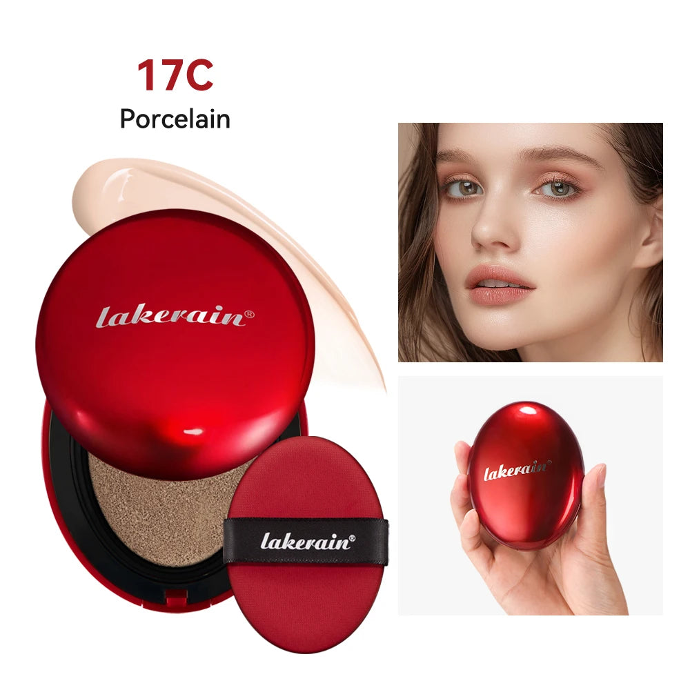 Dewy Glow Cream Cushion Foundation Hydrating 24H Long Lasting Moisturizer Natural Light Coverage Radiant Skin Finish Daily Portable Face Makeup Cosmetic