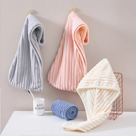 1/3/4 Pcs Quick-Drying Microfiber Hair Drying Cap Absorbent Soft Anti-Frizz Hair Towel Wrap for Women Home Bathroom Daily Use