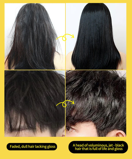 3 In 1 Herbal Healthy Hair Dyeing 500ml Black Hair Dye Shampoo For Men Women Plant Instant Color Shampoo Ginger Black Hair Dye