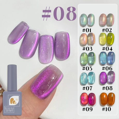 1-6PCS 12ML Human Fantasy Cat Eye Gel Nail Polish Ice Clear High-end Glass Bead Semi-permanent Gel Nail Polish Nail Art Supplies