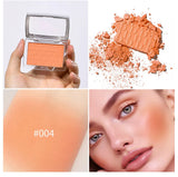 Matte Embossed Blush Palette High Pigmented Pink Coral Cheek Blush Powder With Professional Makeup Brush