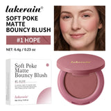 Lakerain Soft Poke Matte Blush Fresh Silky-smooth Skin Finish Long Lasting Luminosity Moisturizing Natural Matte Bouncy Blusher
