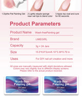 LIMEGIRL 24 Color Gradient Wash-Free Painting Gel Nail Art Design Painting Gel Nail Engraving DIY Soak-Off UV LED Nail Polish