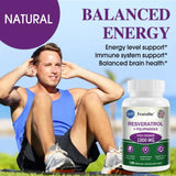 Resveratrol Supplement Capsules, Anti-aging, Antioxidant, Cardiovascular & Joint Support, Skin Health