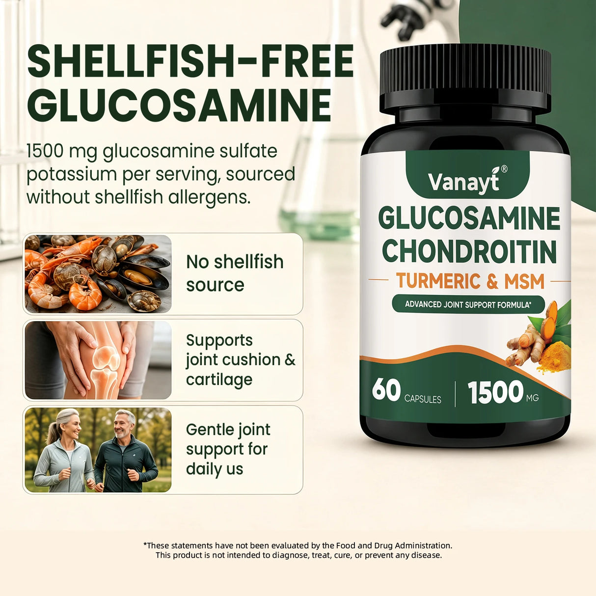 Glucosamine Chondroitin MSM Turmeric Capsules - 3x Strength, Supports Joint Health, Joint Mobility & Comfort for Men and Women