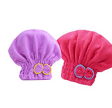 Women's 2-Piece Shiny Light Microfiber Hair Towel Caps, Super Absorbent Towel, Extra Soft, Fast Drying Plain Turban Wraps, 1-Size-Fits-All, Nighttime Wet Hair Use