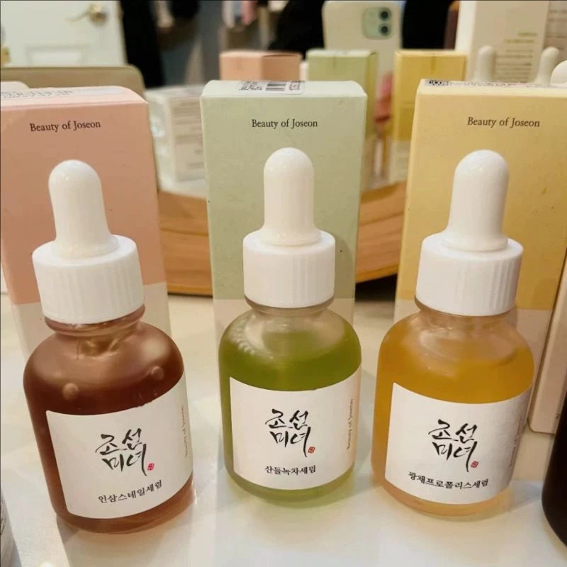 Korean Facial Moisturizing Calming Revive Glow Deep Serum Green Tea Panthenol Propolis Niacinamide Ginseng Snail Mucin Rice Skin