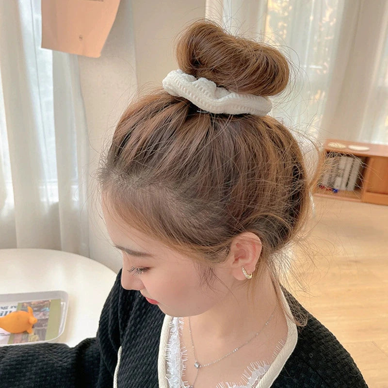 7 Pcs/Set Women Hair Scrunchies Set Plush Solid Hair Band for Girls Ponytail Holder Rubber Bands Hair Ties Hair Accessories
