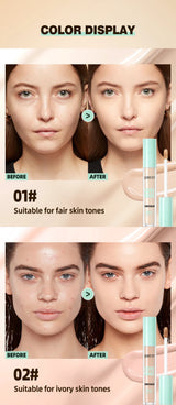 QIBEST 3D Full Coverage Concealer Long Lasting Liquid Concealer For Dark Circles Natural Finish Seamless Blend Under Eye Makeup