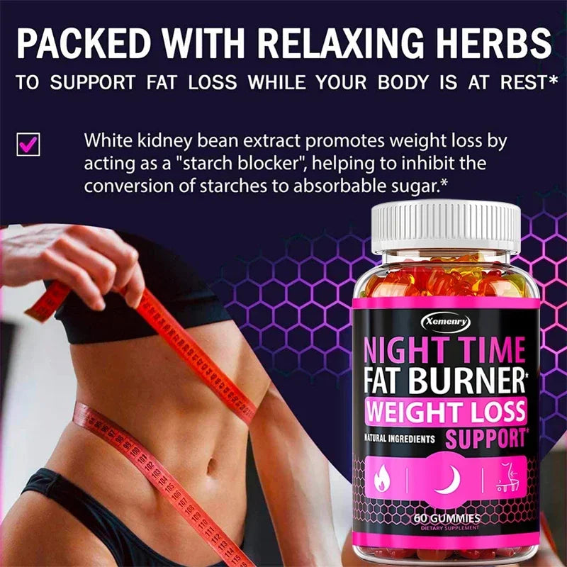 Nighttime Metabolism Gummies - Tone Up Capsules for Bloating & Metabolism, Appetite Suppressant