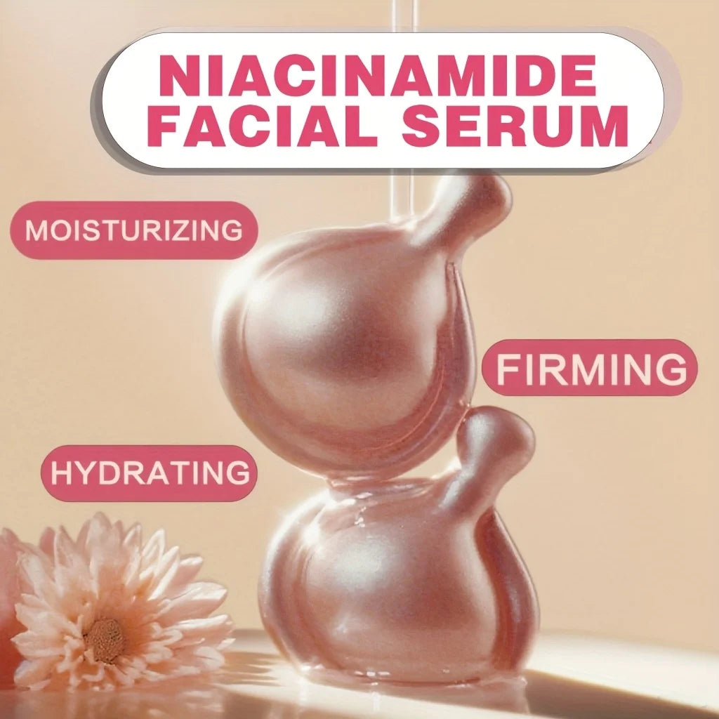 Niacinamide Facial Essence Capsules, Containing Retinol, Olive Fruit Oil, Gardenia Extract, Brighten Skin Tone, Moisturize and Hydrate, and Smooth and Soften Skin (0.5Gx30 Capsules)/Bag