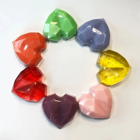 1/3/5pcs mix Diamond Heart Handmade Soap Wedding Gift Set Facial Soap with Chamomile Fragrance Essential Oil Soap