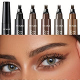 Four-Pronged Eyebrow Pencil, Four-End, Long-Lasting, Non-Smudged, Water-Resistant, Anti-Smudged Eyebrow Pencil
