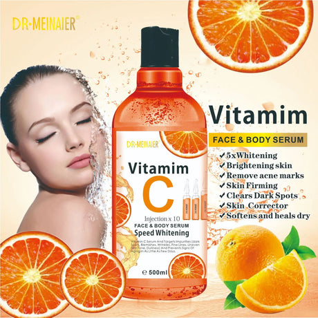500ML Vitamin C AHA HYALURONIC& NICOTINAMIDE Face Serum Moisturizing Lightening Body Cream