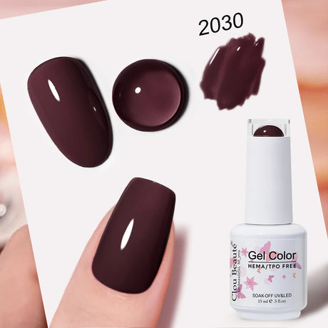 Clou Beaute Grey Color Nail Gel Polish Full Coverage Nail Polish Dark Red Gel Lacquer Varnish Vernis Semi Permanent Nail Art