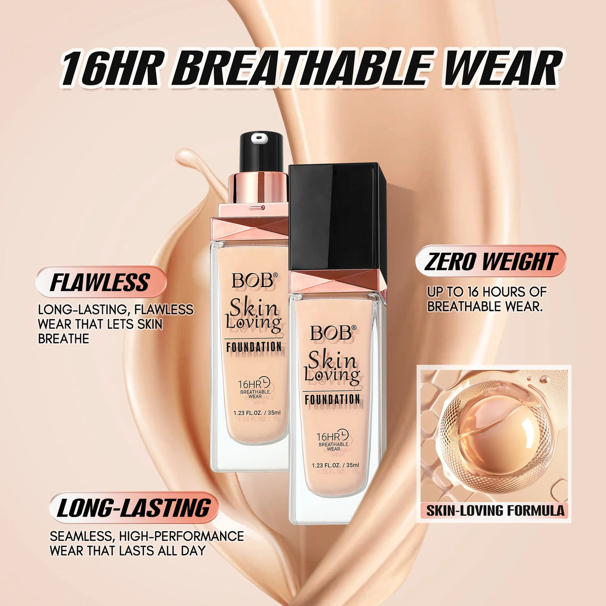 Holding Makeup Liquid Foundation, Lasting Concealer, Transparent Skin, Natural Moisturizing Foundation Make-up