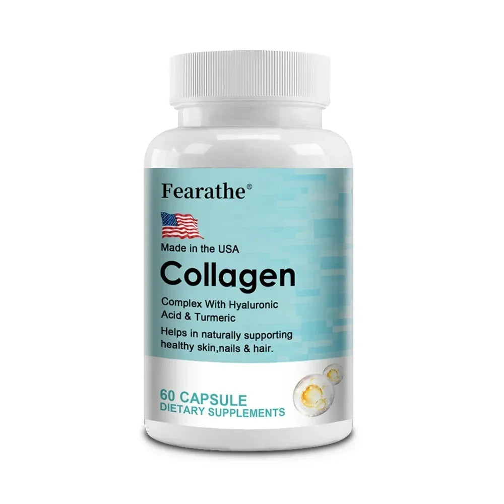 Marine Collagen Capsules, Hydrolyzed Type 1 Collagen, Antioxidant Supplement, Support Skin Hair Nail & Joint Bone Wellness