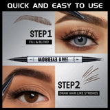 Natural Look Eyebrow Pencil Waterproof Sweat Proof Double Ended 2 in 1 Long Lasting Brow Definition Fill Shape