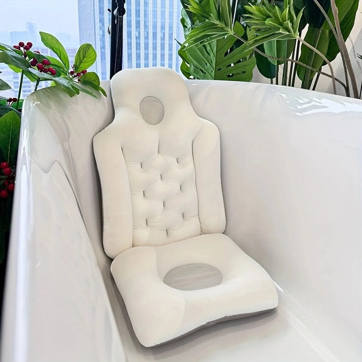 Bath Pillow Comfortable Cushion Spa Bathing Pad Bathtub Cushion Non-Slip Waterproof Neck & Back Relax Bathroom Supply