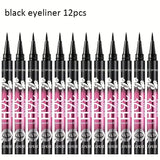 12-pack of best-selling black liquid eyeliners, long-lasting and waterproof, exquisite cosmetics.