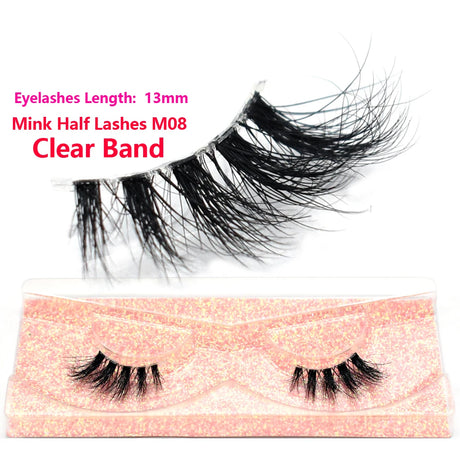 Half Lashes Mink Eyelashes Fluffy Soft False Eyelashes Wispy Cross Mink Eye Lashes Natural Short Mink Eyelash Extension Makeup