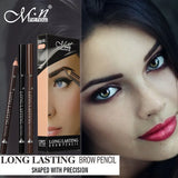 2pcs MENOW 3 Colors Long Lasting Waterproof Eyebrow Pencils Double Use Wooden Pole Eyeliner Permanent Makeup Tattoo Accessories