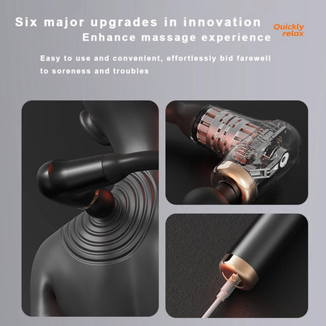 Fascia Gun Handle Elbow 3 Modes 6 Gears Adjust Muscle Relaxation Massage Percussion Hammer for Athletes