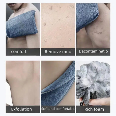 1/3Pcs Body Cleaning Washcloth Soft Brush Home Hotel Bathroom Shower Ball Back Scrubber Set Exfoliating Skin Towel Bath Gloves