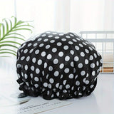 1Pc Fashionable Printed Doublelayer Waterproof Shower Cap,a Must-have for Bathrooms,with Diverse Hair Care and Waterproof Styles