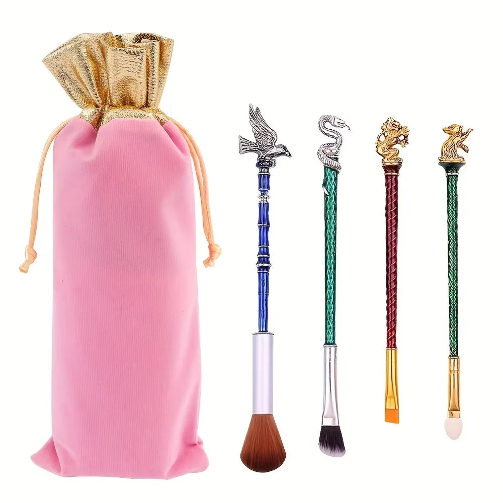 Cute Pink Makeup Brush Set with Anime Element Storage Pouch Professional Beauty Tool Combination Girly Makeup Brush Full Set