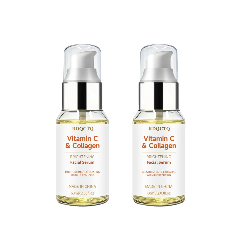 Facial Serum | Vitamin C & Collagen Infused Daily Skin Care Serum, Hydrating & Gentle Exfoliating Facial Treatment for All Skin