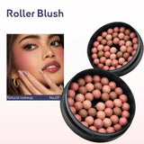 Long Lasting Roll-on Blush Shimmer Matte Finish with Brush 3D Glossy Texture for Daily Makeup Rich in Texture